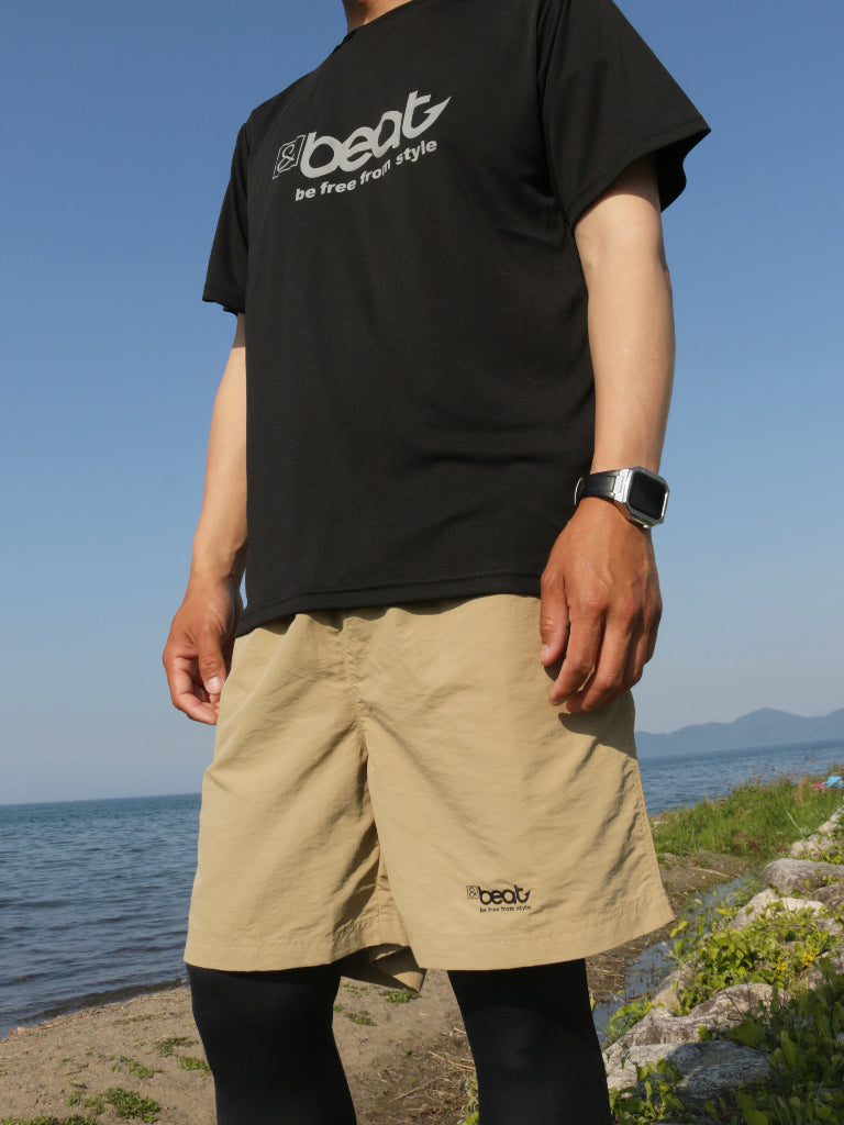 &beat 刺繍ナイロンパンツ